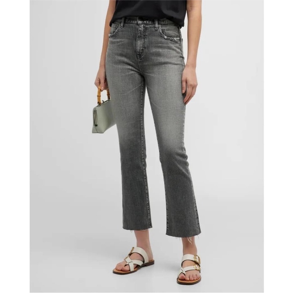 MOUSSY VINTAGE Seneca High-Rise Flared Crop Black Jeans Size 28 NEW
